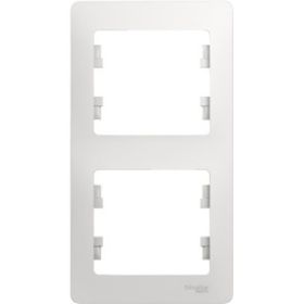 Рамка Schneider Electric 2-местная GLOSSA вертикальная, белая SchE GSL000106 (артикул 15425613) – фото 1