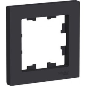 Рамка Schneider Electric ATLASDESIGN, 1-постовая, карбон, ATN001001 (артикул 16247198) – фото 1
