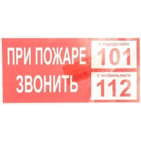 Плакат При пожаре звонить 01 TDM 200х100мм SQ0817-0070 (артикул 15499467) – фото 1