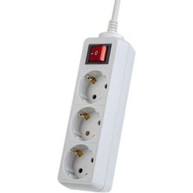 Сетевой удлинитель PERFEO с кнопкой POWERMATE 1,8м 3 розетки белый 30&nbsp;012&nbsp;508 (артикул 16088757) – фото 1