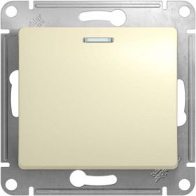 Механизм переключателя Schneider Electric 1-клавишный GLOSSA с подсветкой,бежевый SchE GSL000263 (артикул 15425516) – фото 1