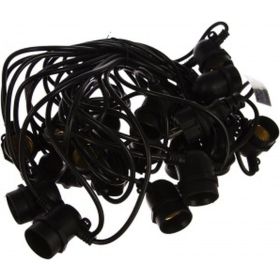 Гирлянда FERON 230V 20 E27 черный, шаг 50cm, IP 65, 13м +3м шнур, CL50-13 29885 (артикул 15828888) – фото 1
