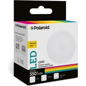 Светодиодная лампа Polaroid 220V GX 5W 3000K GX53 350lm PL-GX5353 (артикул 16222968) – фото 1