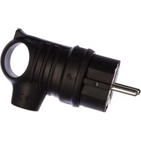 Каучуковая кабельная вилка с крючком 220В 16А с/з, IP44, чёрная BEMIS BK1-1402-2021 8698523910214 (артикул 15545861) – фото 1