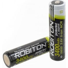 Аккумулятор ROBITON 18650 3400мАч с защитой bulk 12387 (артикул 15949031) – фото 1