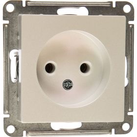 Механизм розетки Schneider Electric 1-м СП ATLAS DESIGN без заземления, 16А, жемчуг ATN000441 1240282 (артикул 15846228) – фото 1