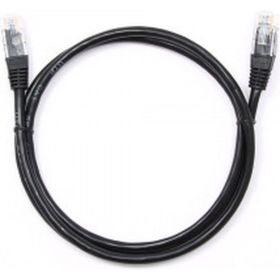 Патч-корд Cablexpert UTP PP12-1M/BK кат.5e, 1м, литой, многожильный чёрный PP12-1M/BK (артикул 15933191) – фото 1