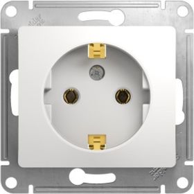 Механизм розетки Schneider Electric 1-м GLOSSA с заземлением, белая SchE GSL000143 (артикул 15425533) – фото 1