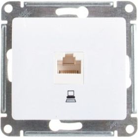 Механизм компьютерной розетки Schneider Electric 1-м RJ45 GLOSSA белая SchE GSL000181K (артикул 15425562) – фото 1