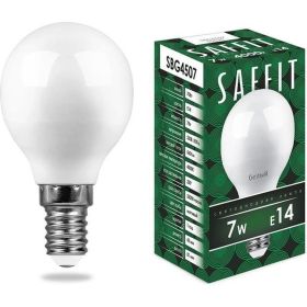 Светодиодная лампа SAFFIT SBG4507 Шарик E14 7W 4000K 55035 (артикул 15628103) – фото 1