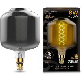 Лампа Gauss LED Vintage Filament Flexible DL180 8W E27 180x295mm Gray 2400K 1/6 164802008 (артикул 16313763) – фото 1