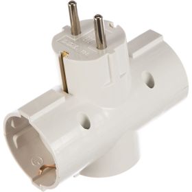Сетевой тройник Т3-Е 250В 16А с з/к белый LUX 4606400418108 (артикул 15545855) – фото 1