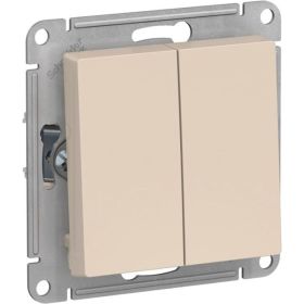 2-клавишный переключатель Schneider Electric AtlasDesign Бежевый сх.6, 10АХ ATN000265 (артикул 16794853) – фото 1