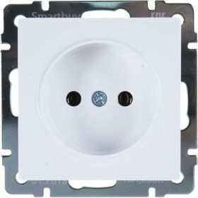 Розетка Smartbuy без заземления 10А белая Нептун SBE-05w-16-S1-N (артикул 16052324) – фото 1