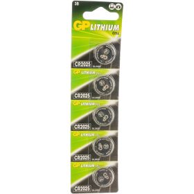 Литиевые дисковые батарейки GP Lithium CR2025 5 шт CR2025-7CR5 (артикул 15783891) – фото 1
