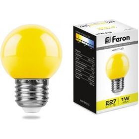 Светодиодная лампа FERON 1W 230V E27 желтый, LB-37 25879 (артикул 16005466) – фото 1