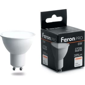 Светодиодная лампа FERON PRO LB-1606 GU10 6W 2700K OSRAM LED 38086 (артикул 16233731) – фото 1