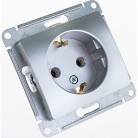 Розетка Schneider Electric GLOSSA с заземлением, 16А, АЛЮМИНИЙ GSL000343 (артикул 16314093) – фото 1