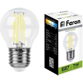 Светодиодная лампа FERON 7W 230V E27 4000K, LB-52 25877 (артикул 15928647) – фото 1