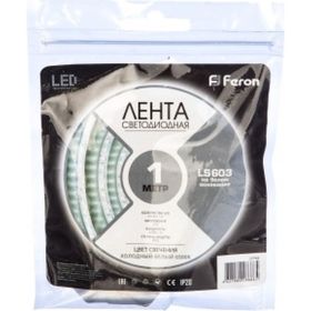 Cветодиодная LED лента 60SMD(2835)/м, 4.8Вт/м, 1м, IP20, 12V белый холодный Feron LS603 27744 (артикул 15628069) – фото 1