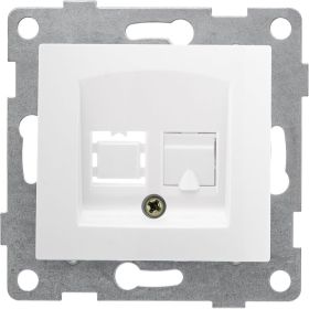 Телефонная розетка GUSI ELECTRIC Bravo RJ12, одинарная, СУ, белая С10Т1-001 (артикул 16032658) – фото 1