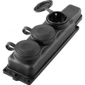 Переносная штепсельная розетка STEKKER трёхместная, 230В 16А IP44 RST16-23-44 РП 16-334 32739 (артикул 16005035) – фото 1