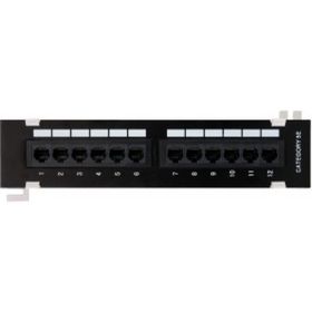 Настенная панель NETLAN 12 портов, категория 5e, RJ45/8P8C, неэкранированный, черная EC-UWP-12-UD2 (артикул 16198232) – фото 1