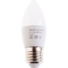 Лампа IEK LED C35 свеча 5 Вт 230 В 3000К E27 LLE-C35-5-230-30-E27 (артикул 16141001) – фото 1