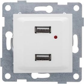 Розетка USB GUSI ELECTRIC Ugra двойная, СУ, белая С11USB2-001 (артикул 16032923) – фото 1