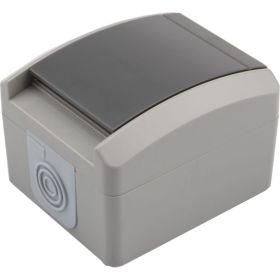 Накладная розетка KRANZ керамика с заземлением IP54 16А серая KR-78-0612 (артикул 18107443) – фото 1