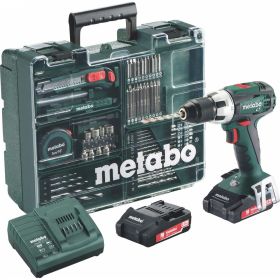 Аккумуляторный винтоверт Metabo BS 18 LT Set с набором оснастки 602102600 (артикул 15532354) – фото 1