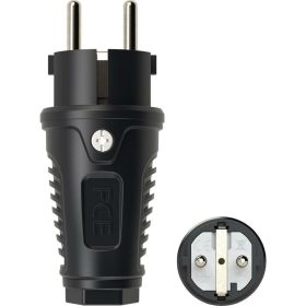 Кабельная вилка PCE 16A 220V 2P+E IP54 корпус черный, маркер черный 0511-ss (артикул 16230212) – фото 1