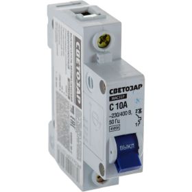 Автоматический выключатель СВЕТОЗАР 1п, 10 A, ""B"", 6 кА, 230/400 В SV-49051-10-B (артикул 13658746) – фото 1