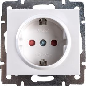 Розетка LEZARD RAIN с защитой от детей керамика белая 703-0288-124 (артикул 16027975) – фото 1