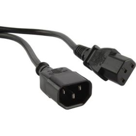 Кабель питания монитор-компьютер IEC 320 C13 - IEC 320 C14 (3x0.75), 10A, прямая вилка, 1.8 м Hyperline PWC-IEC13-IEC14-1.8-BK 34896 (артикул 15550818) – фото 1