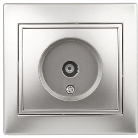 Розетка TV Intro 130103 одиночная, IP20, СУ, Plano, алюминий 2 Б0030078 (артикул 16069598) – фото 1