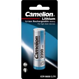 Литий-ионный аккумулятор Camelion ICR18650 2200 mah ICR18650F-22BP1, 3.7 V, Li-Ion/ LiCoO2 14720 (артикул 22469289) – фото 1