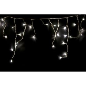 Гирлянда Neon-Night АЙСИКЛ бахрома, 1.8х0.5м, прозрачный ПВХ, 48 LED БЕЛЫЕ IP20 255-015 (артикул 15689747) – фото 1