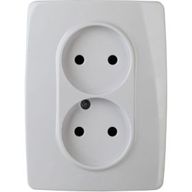 Розетка ЭРА 12-2107-01 2X2P, 16A-250В, IP20, 12, белый Б0031238 (артикул 15981033) – фото 1