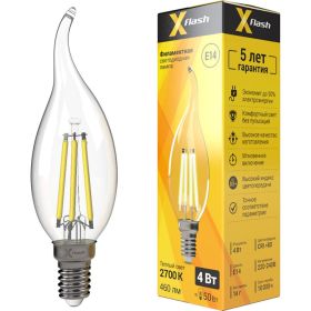 Светодиодная лампочка X-Flash XF-E14-FL-СA35-4W-2700K-230V артикул 48823 (артикул 16530957) – фото 1