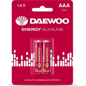 Алкалиновая батарейка DAEWOO LR03 ENERGY Alkaline 2021 BL-2 5029873 (артикул 17371662) – фото 1
