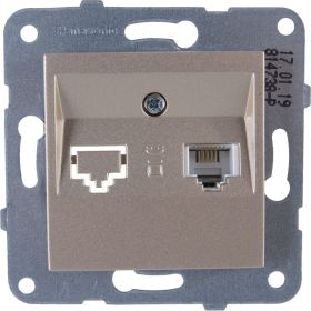 Розетка TF Panasonic МОДУЛЬ Karre Plus 54839 бронза WKTT0402-2BR-RES (артикул 16154467) – фото 1