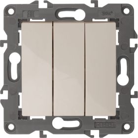 Тройной выключатель ЭРА 14-1107-02 10АХ-250В, IP20, Elegance, слоновая кость Б0034250 (артикул 15903868) – фото 1