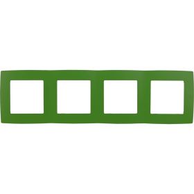 Рамка ЭРА 12500427 на 4 поста, 2, зеленый Б0019430 (артикул 16110363) – фото 1