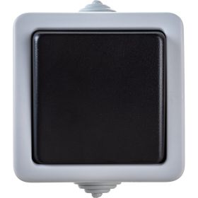 Одноклавишный 1-полюсный выключатель LK Studio схема1, IP54, 10А/250V, серый LK AQUA 80001 (артикул 16062521) – фото 1