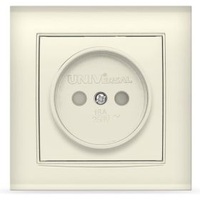 Розетка UNIVersal Бриллиант б/з з/ш слоновая кость ivory 7948813 (артикул 16174638) – фото 1