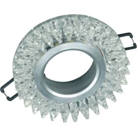 Встраиваемый светильник IN HOME MR16R-R12L-crystal под JCDR GU5.3 с подсветкой Прозрачный/Хром 4690612016238 (артикул 16022168) – фото 1