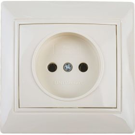 Розетка б/з UNIVersal Севиль слоновая кость ivory Б-С0022 (артикул 15747568) – фото 1