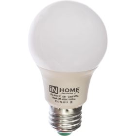 Светодиодная лампа IN HOME LED-A60-VC 12Вт 230В Е27 4000К 1080Лм 4690612020242 (артикул 15919012) – фото 1