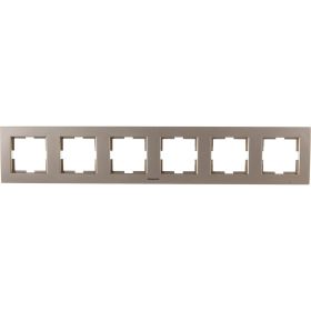 Рамка Panasonic Karre Plus 54787 6м горизонтальная бронза WKTF0806-2BR (артикул 16154455) – фото 1